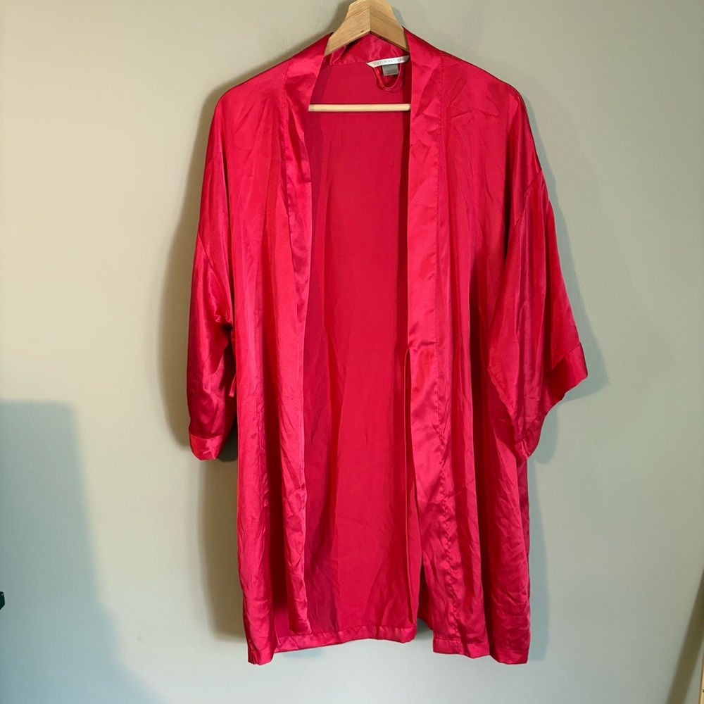 Victoria's Secret Vibrant Red Satin Robe